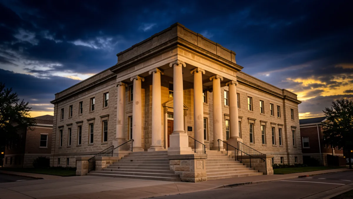 Courthouse at dusk
