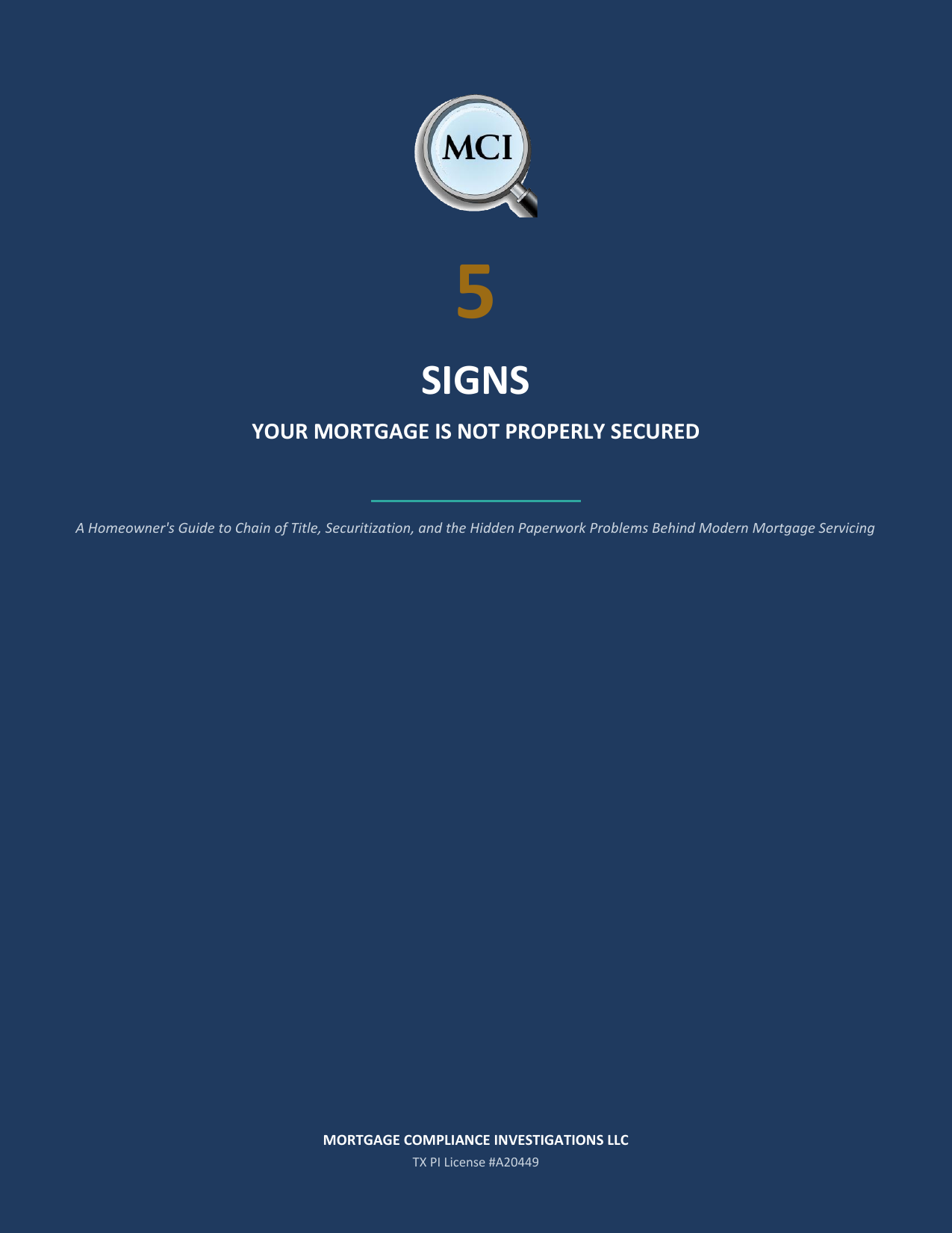5 Signs Your Mortgage Is Not Properly Secured - Free Guide Cover